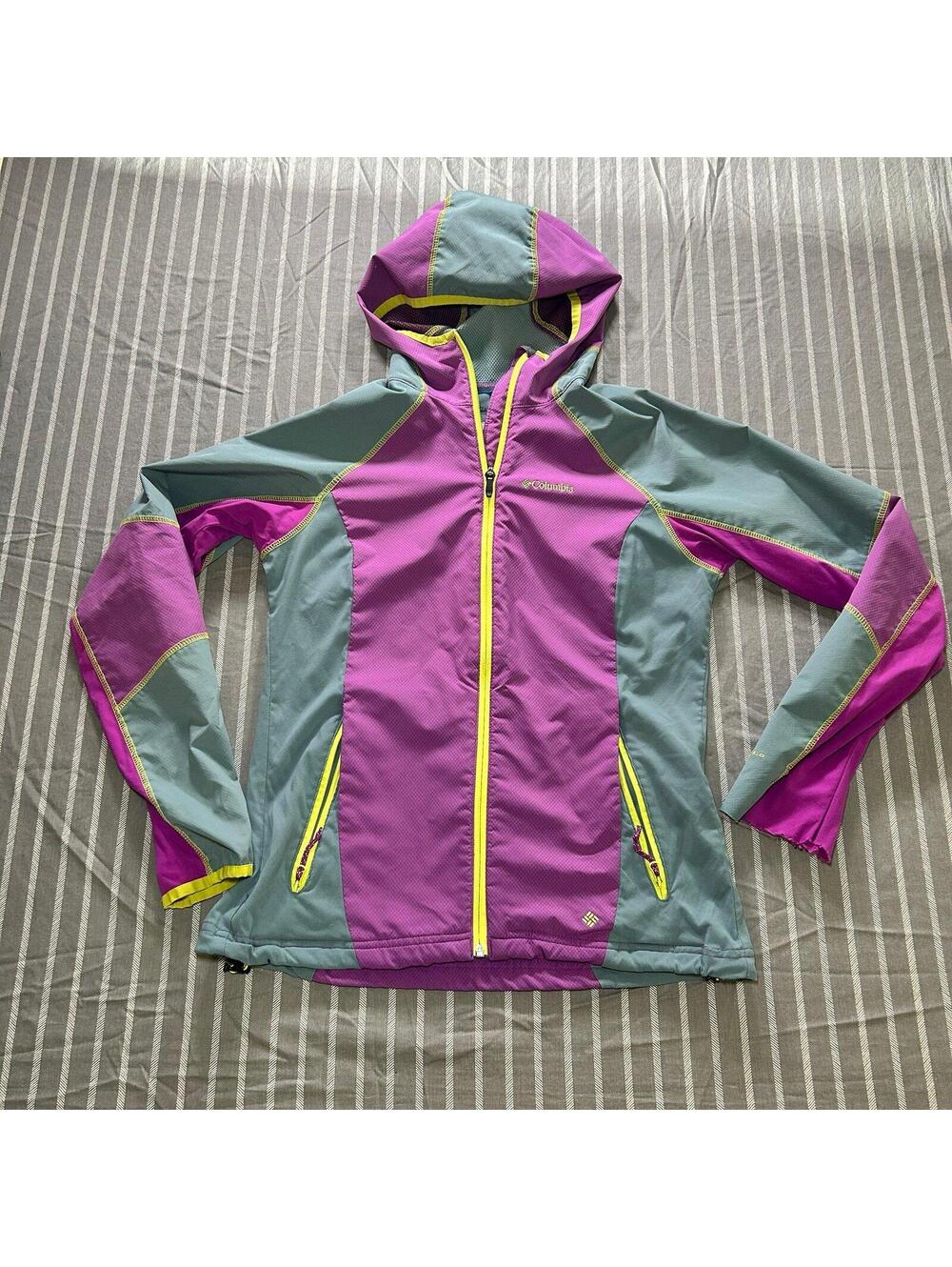 Columbia Women's Hooded Jacket Omni-Shield advanced repellency purple gray M